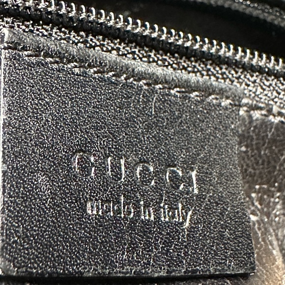 Gucci Black Calf Leather Shoulder Bag with Bamboo Handle + COA - Picture 15 of 16